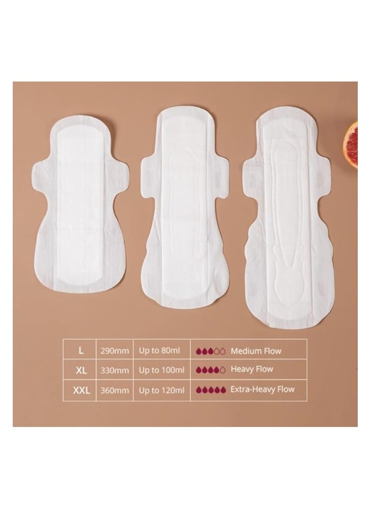 CARMESI - Carmesi Sanitary Pads Rash-Free Organic Large Sanitary Pads For Women - 100%Certified By Gynecologist Natural Plant Based Top Sheet No Fragrance - With Disposal Bags (Pack Of 30 Pads 15 Large +15 XL) - Image 1