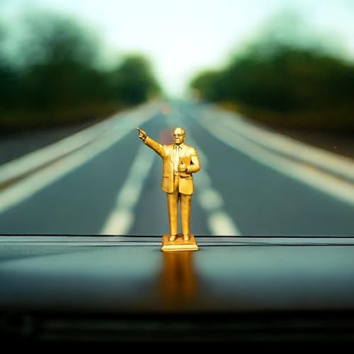 NEEANN Dr. B.R. Ambedkar Statue - 5 Inches Polystone Murti- Standing Posture Pratima- Brass, Copper, Bronze Finish - Symbol of Justice & Equality - Home, Office, and Car Dashboard (Brass) - Image 5