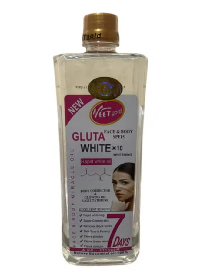 فيت جولد زيت الجسم المتوهج النشط للتبييض جلوتا وايت x10 1000 مل
