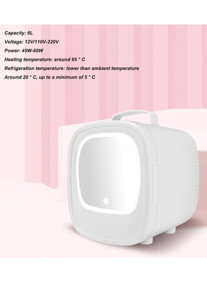 Cool Baby COOLBABY Skincare Fridge with LED Mirror, 6L Beauty Mini Fridge Skin Care Cosmetic Makeup Refrigerator with LED Light, Small Refrigerator Cooler or Warmer (White)  - Image 3