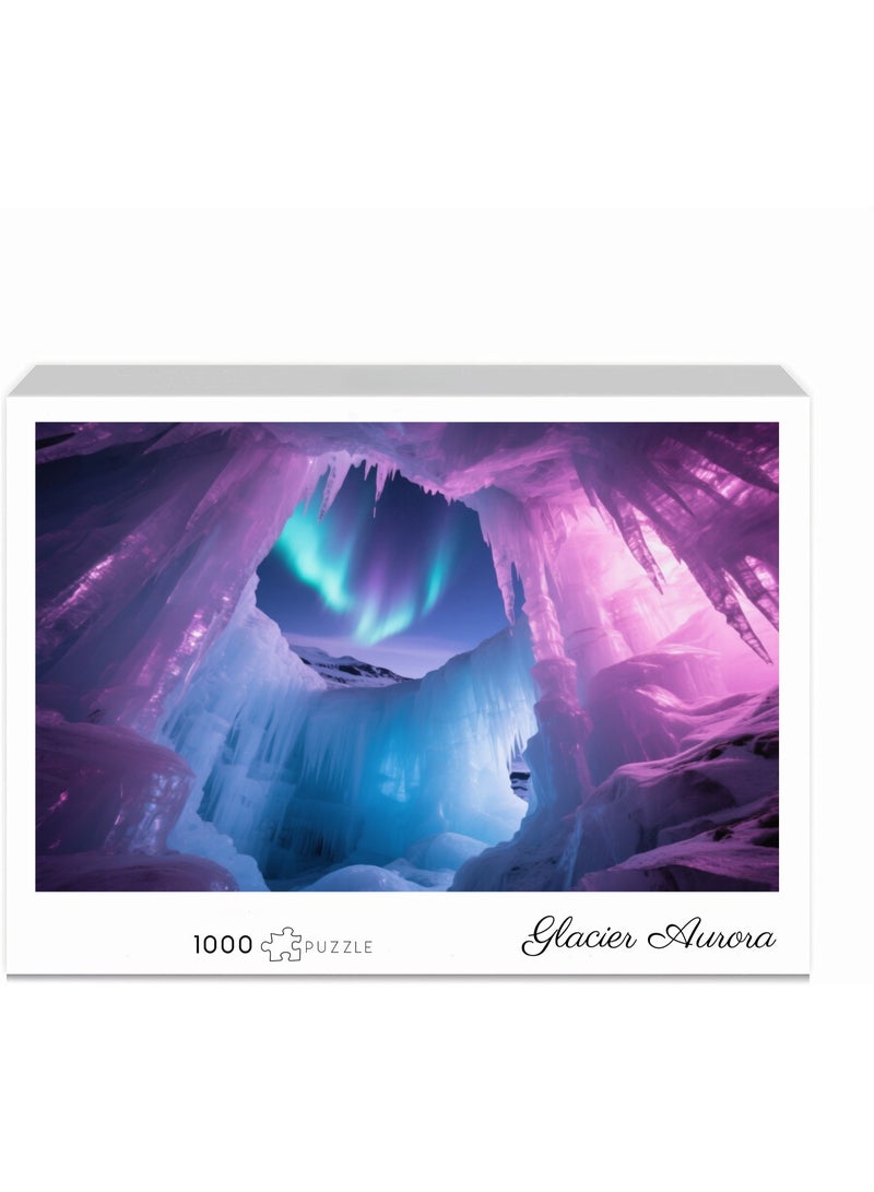 1000 Glacier Aurora Landscape Puzzles - Creative Design Patterns, Rich and Colorful Art Experience, Suitable for Adults and Children - Image 3