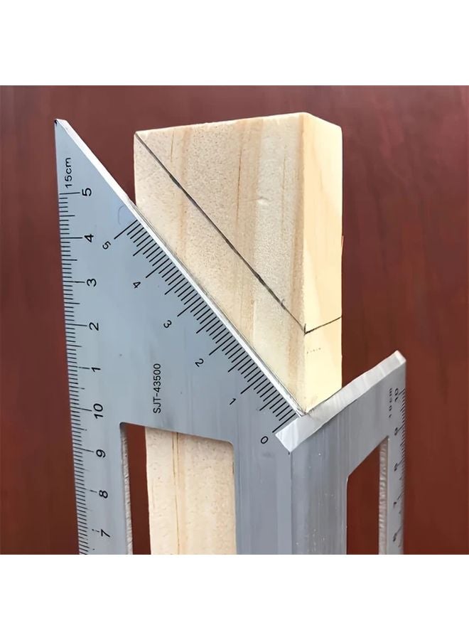 1pc Aluminum Alloy Angle Ruler 45 90 Degree Dual Angle Precision Square Gauge Silvery - Image 4