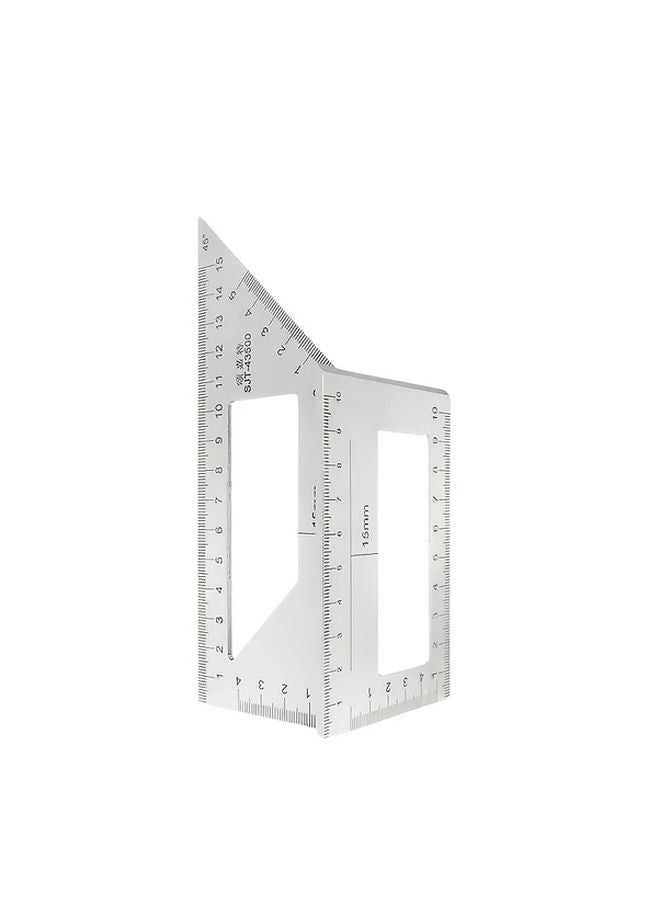 1pc Aluminum Alloy Angle Ruler 45 90 Degree Dual Angle Precision Square Gauge Silvery - Image 1