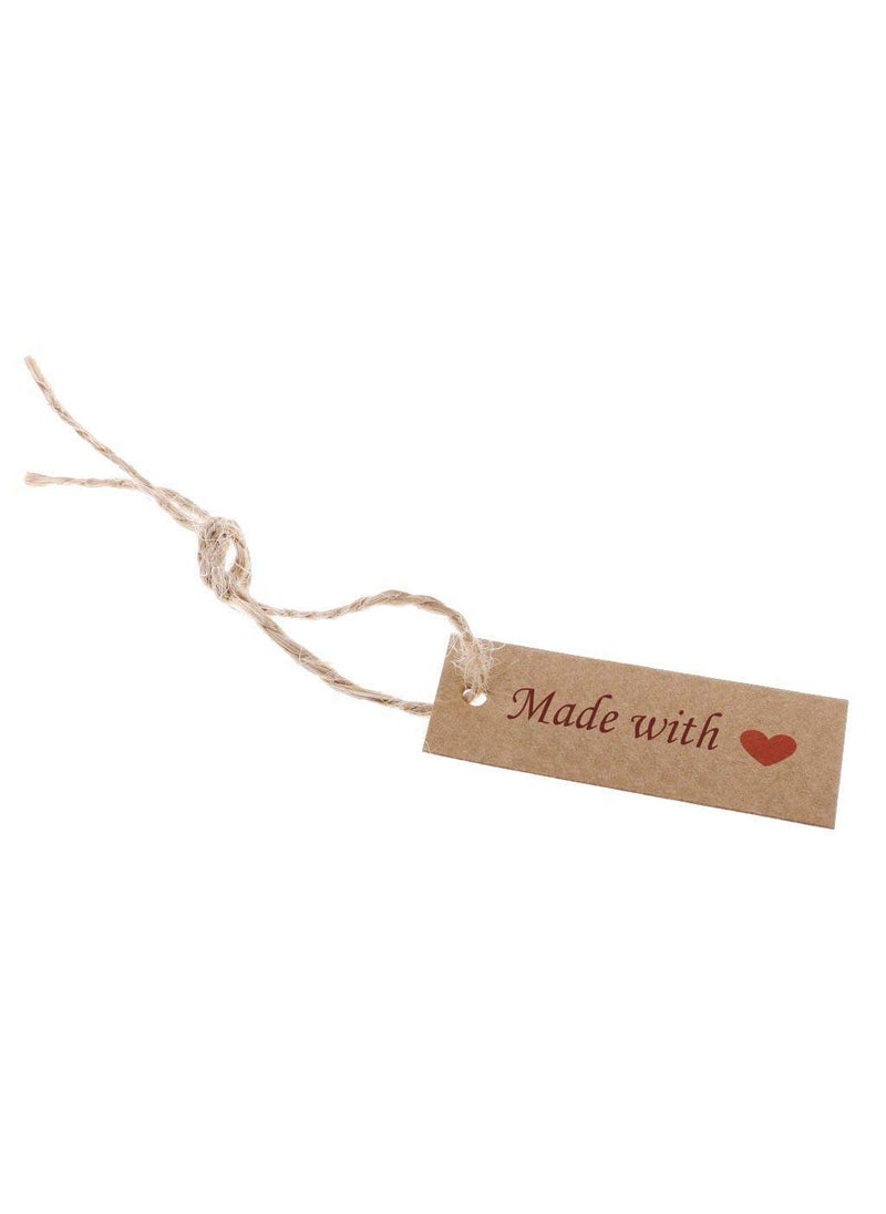 Atmiyamart Atmiyamart Made with Love Handmade Kraft Tag, Gift tag, Birthday Party, Wedding Decoration 100pcs 