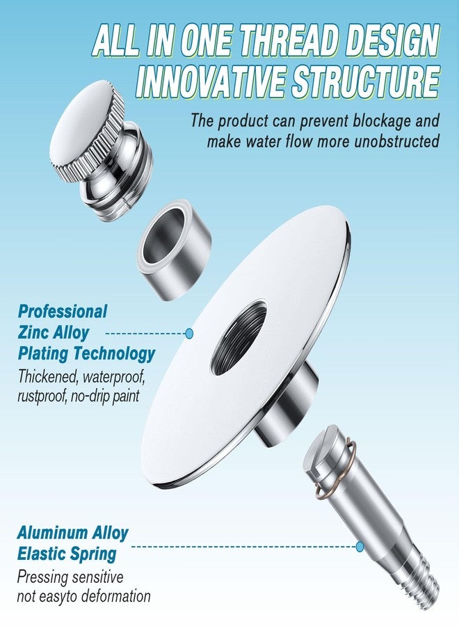 Dreyoo Lift and Turn Bathtub Drain Stopper Replacement Part with 5/16 & 3/8 All In One Brass Stem Design to Fit Most Standard Bathtubs, Universal Tub Stopper Bathtub Drain Plug with Rubber Seal - Image 4