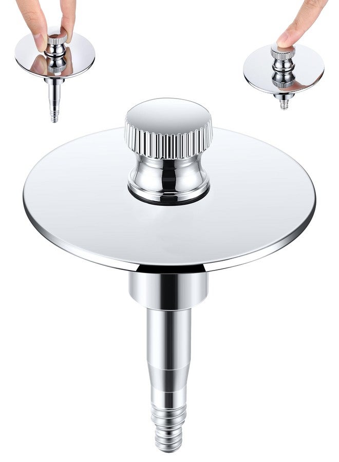 Dreyoo Lift and Turn Bathtub Drain Stopper Replacement Part with 5/16 & 3/8 All In One Brass Stem Design to Fit Most Standard Bathtubs, Universal Tub Stopper Bathtub Drain Plug with Rubber Seal - Image 1