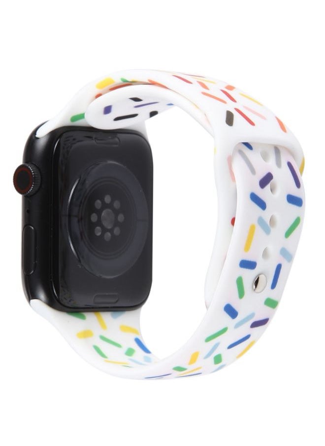 Generic - Ecosystem Colorfull Silicone Watch Band For Apple Watch Ultra 49mm 44mm 45mm, Replacement WristBands for Apple Watch Series 8/ultra/7/SE/6/5/4/3/2/1,iWatch Bands (White) - Image 1