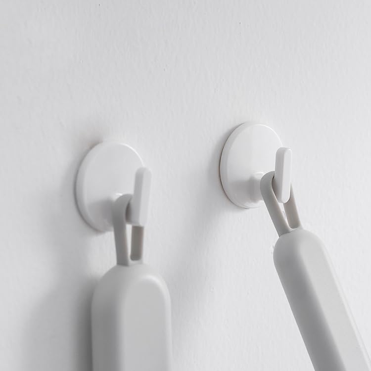 lightstar 6 Pcs Adhesive Plastic Hooks - Small Wall Hooks for Hanging, Drill-Free, Seamless - Kitchen Bathroom - 34 * 34 * 21 mm, White - Image 3
