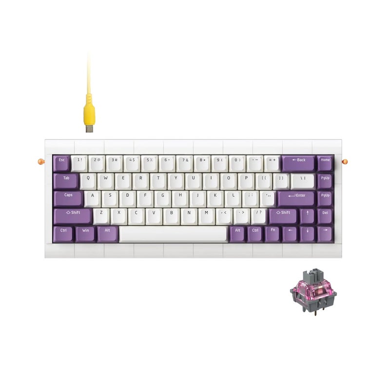 KBDcraft 02Lilith 65 55 Ergonomic Mechanical Keyboard LegoCompatible Case Gasket Mount Wired HotSwappable Keyboard RGB Linear Switch QMKVial for WinMac White Lilith Q 65 - Image 2