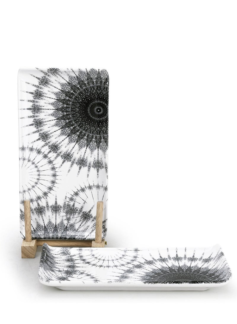 EDESSA Edessa Cosmo Ceramic Rectangle Serving Plate (Multicolor, 12.5 x 24cm, Set of 4)  - Image 4