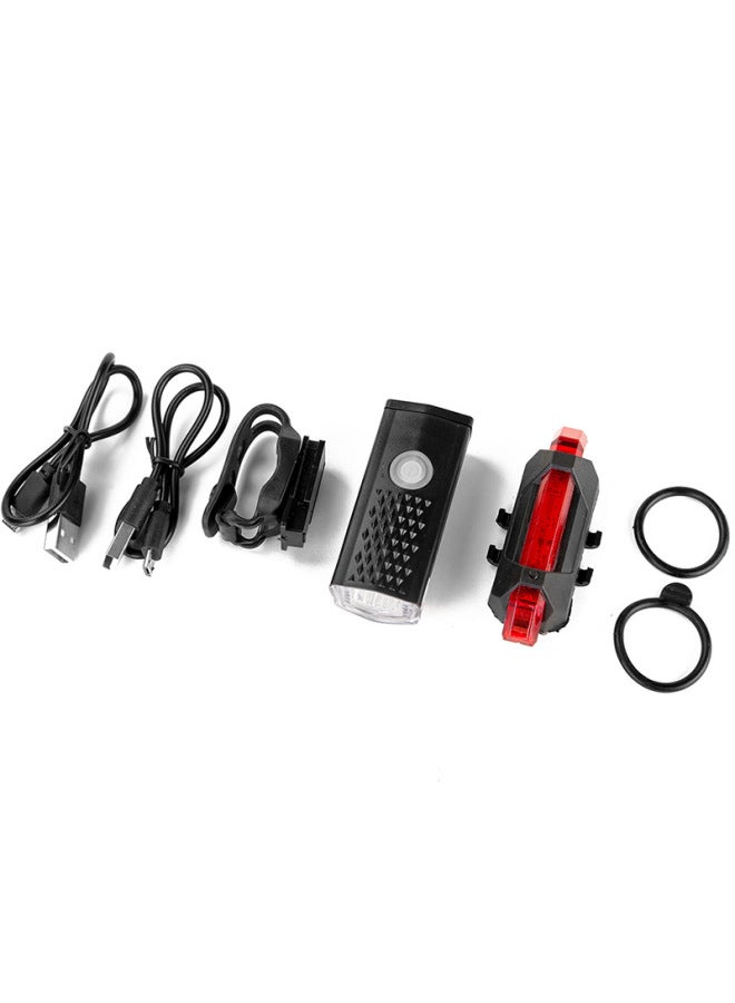 Generic Bright Waterproof Rechargeable Bicycle Light Set Outdoor Camping Warning Light Hiking Lighting Equipment Wholesale-Color:White Headlight 918 Tail Light OPP Bag  - Image 5