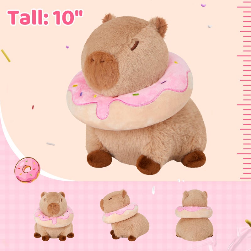 CozyWorld 10" Capybara Stuffed Animals, Donut Capybara Plush Toys, Kawaii Capibara Birthday for Kids Boys and Girls - Image 5