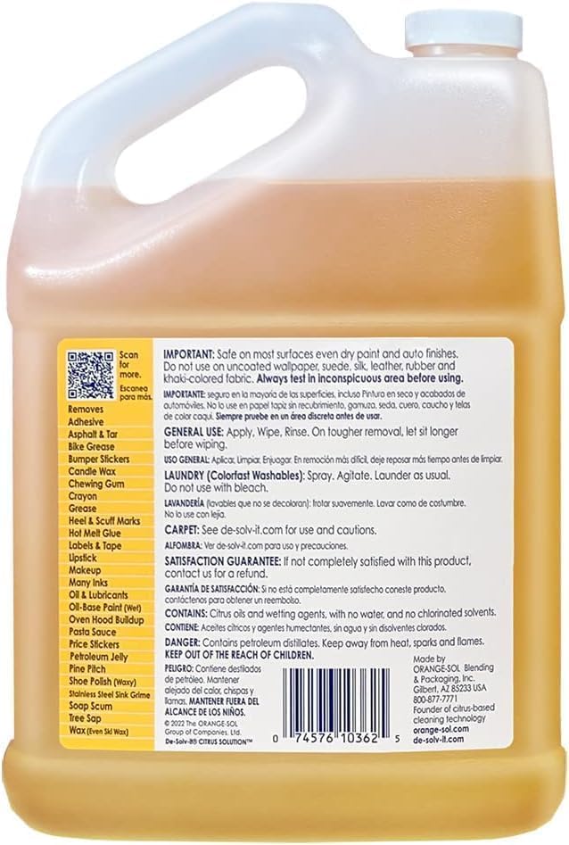 De-Solv-it! 10362 Orange Sol Citrus Solution Container, 1 Gallon 1-Pack - Image 2