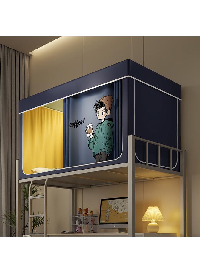 Bluejw Strong Shading College Students' Dormitory Upper And Lower Bed Curtain Integrated Fully Closed Mosquito Net Zippered Bed Curtain - Image 1