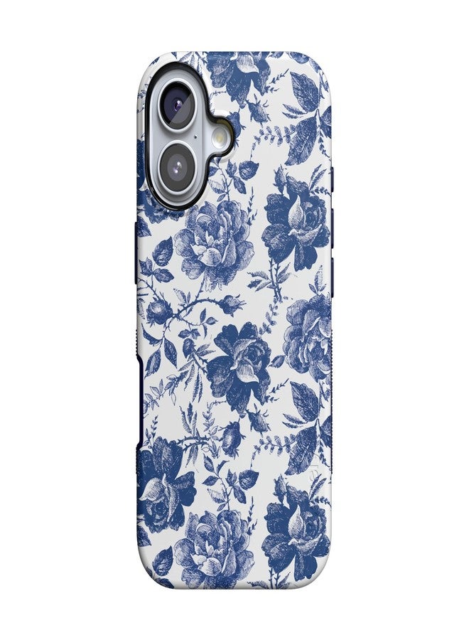 Casely Nick Case | Rose to Fame | Blue & White Rose Floral | Compatible with MagSafe | Bold Protective Design - Image 1