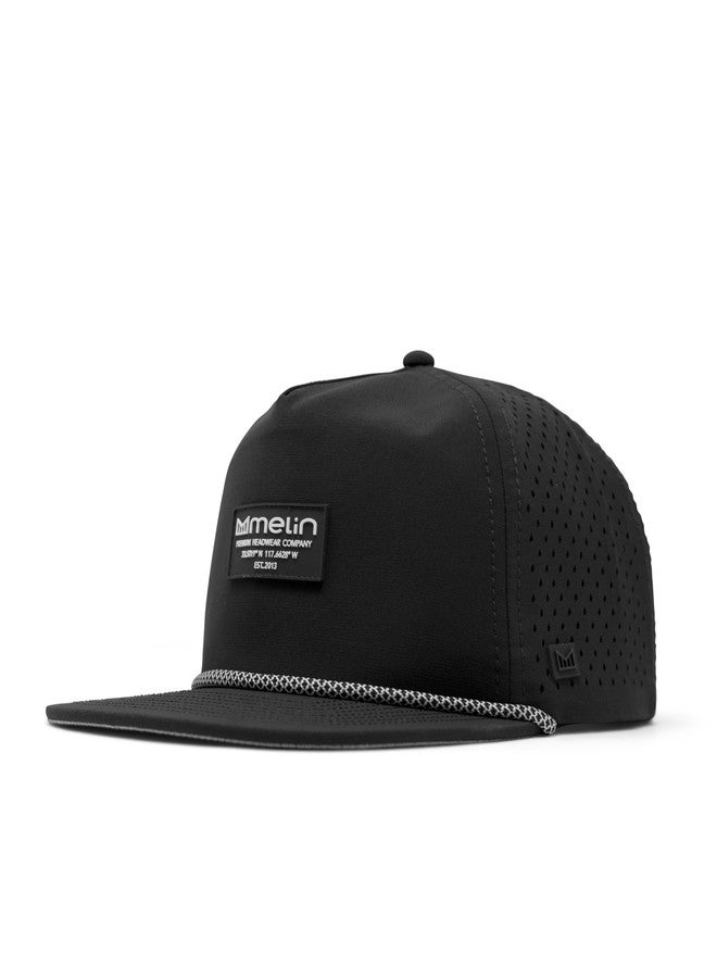 melin Coronado Brick Hydro, Black, Men's Performance Snapback Hats, Water-Resistant Fitted Baseball Caps for Men & Women, Golf, Running, or Workout Hat, Medium-Large - Image 1