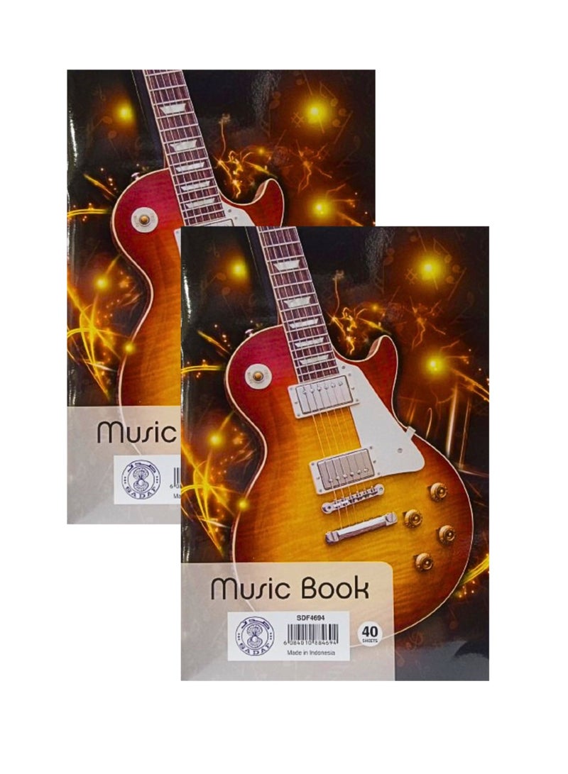 Sadaf كتاب موسيقي بحجم A4، 40 ورقة (عبوة من 2) - Image 1