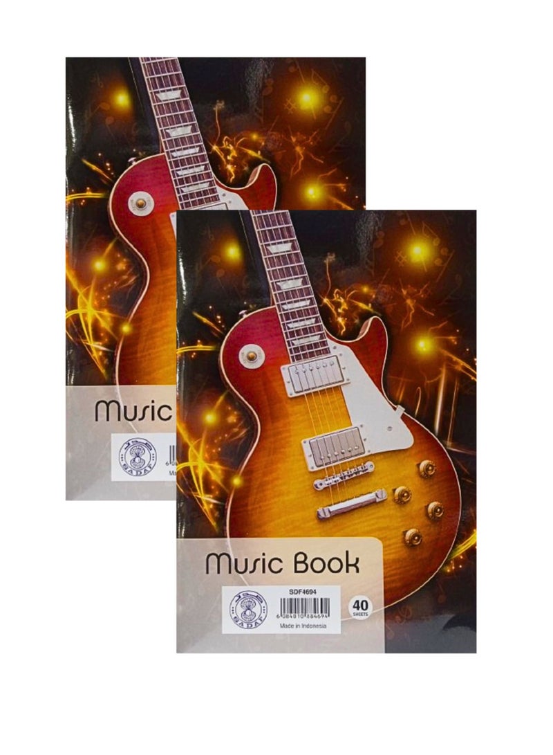 Sadaf كتاب موسيقي بحجم A4، 40 ورقة (عبوة من 2) - Image 2