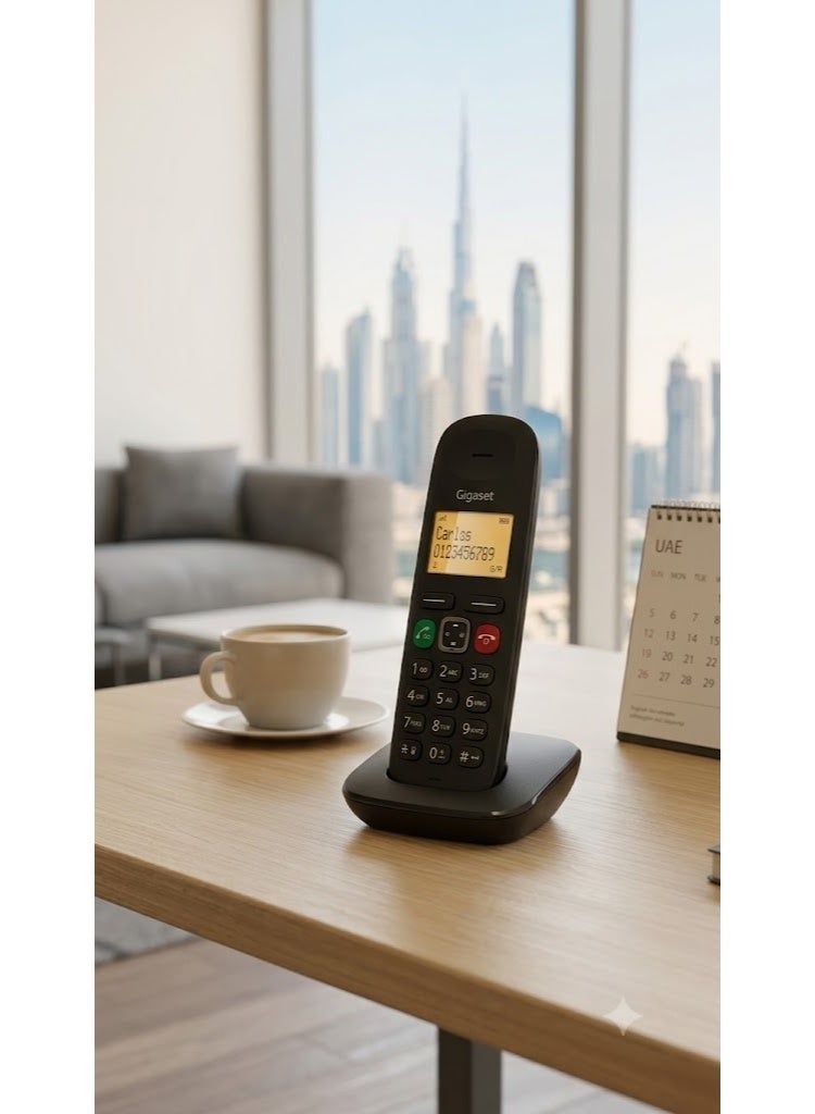 جيجاست هاتف أرضي لاسلكي Gigaset AD100 مزود بخاصية حظر المكالمات - أسود - Image 4