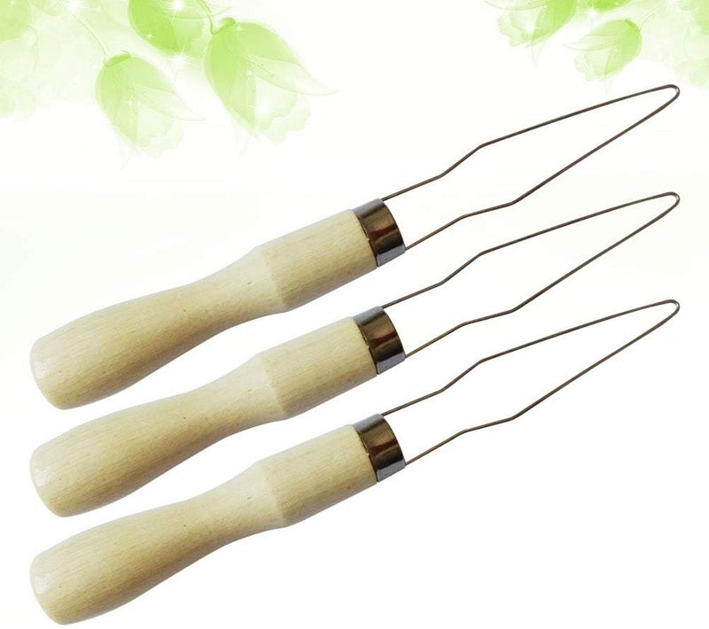 كلاراكو Klarako 3 قطع من خطاف الأزرار ذو حلقة سلكية فولاذية مع جهاز مساعدة الأزرار بمقبض خشبي - Image 5