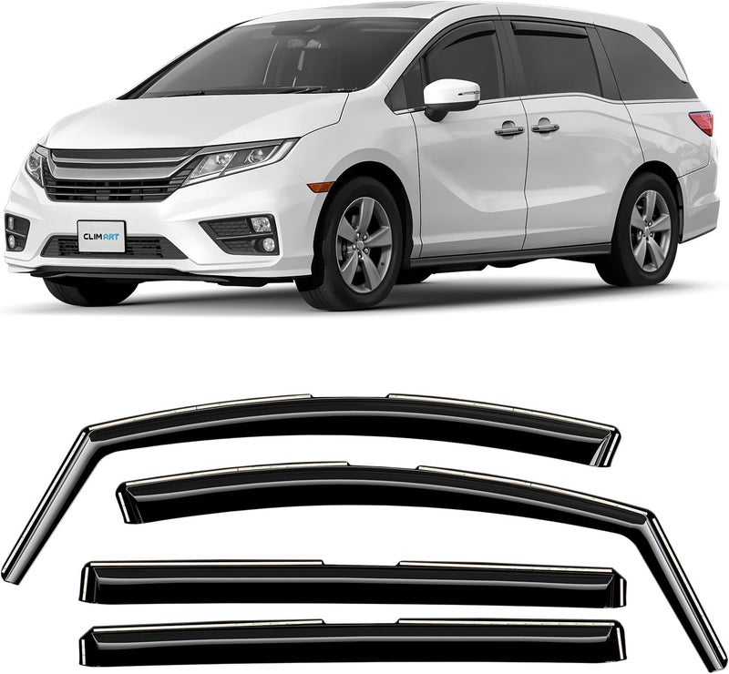 CLIM ART In-Channel Rain Guards for Honda Odyssey 2018-2023 - 4 pcs Window Deflectors - Image 1