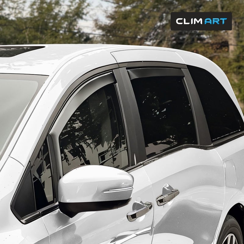 CLIM ART In-Channel Rain Guards for Honda Odyssey 2018-2023 - 4 pcs Window Deflectors - Image 2