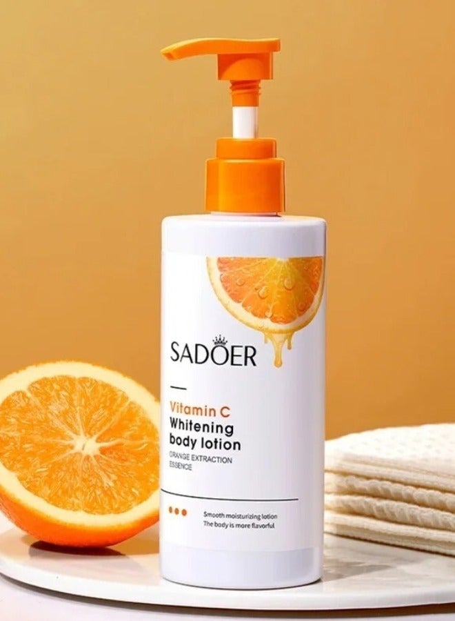 SADOER Vitamin C Whitening Body Lotion 250g for Dry Skin Brightening Moisturizing and Dark Spot Removal - Image 1