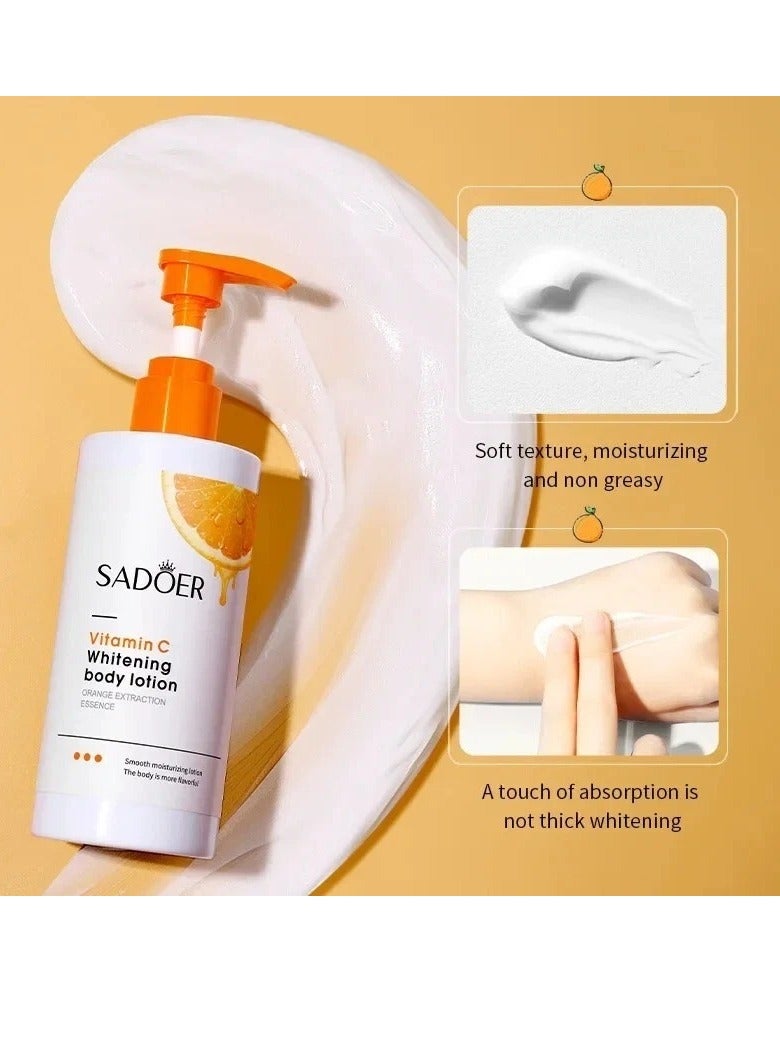 SADOER Vitamin C Whitening Body Lotion 250g for Dry Skin Brightening Moisturizing and Dark Spot Removal - Image 2