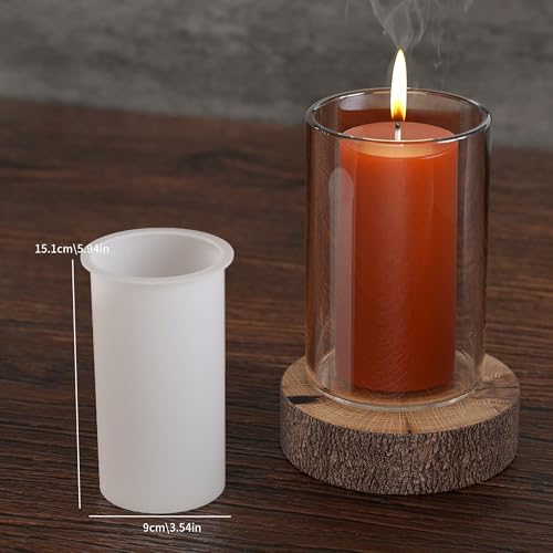 ESEENS 2 Pack 3 * 6 Inch Votive Candle Mold - Cylinder Candle Silicone 3D Molds for Pray, Peony & Home Decor - Resin Casting & Soap Making Molds - Image 2
