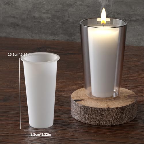ESEENS 2 Pack 3 * 6 Inch Votive Candle Mold - Cylinder Candle Silicone 3D Molds for Pray, Peony & Home Decor - Resin Casting & Soap Making Molds - Image 3