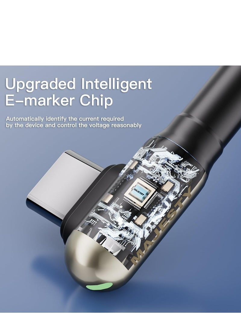 ماجيستي كابل شاحن USB-A إلى USB-C سلك شحن سريع مضفر زاوية قائمة 45 واط (15V/3A) مصنوع من خليط الزنك عالي الجودة متوافق مع سامسونج، ماك بوك برو، نينتندو سويتش وأكثر (1.2 متر) - Image 5
