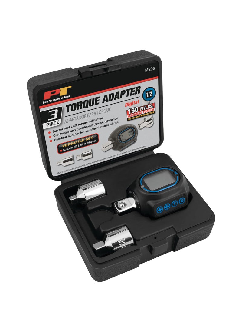 Performance Tool Performance Tool M206 Digital Torque Adapter (1/2'' Drive & includes adapters for 3/8'' and 1/4'')  - Image 1