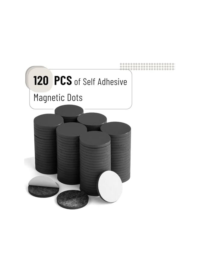 PROMASS Magnet Dots, 120 Pcs Self Adhesive Magnets for Crafts Magnets with Adhesive Backing Magnetic Tape Circle Magnets Magnet Stickers Adhesive Magnets Craft Magnets Magnet Tape  - Image 2