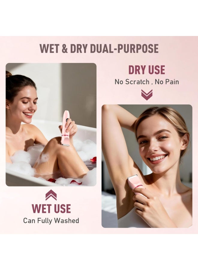 Fureul 3-in-1 Electric Shaver & Hair Trimmer for Women, Gentle on Sensitive Areas, IPX7 Waterproof Cordless Grooming Kit with LED Display, for Body, Face, Underarms & Legs (Pink) - Image 4