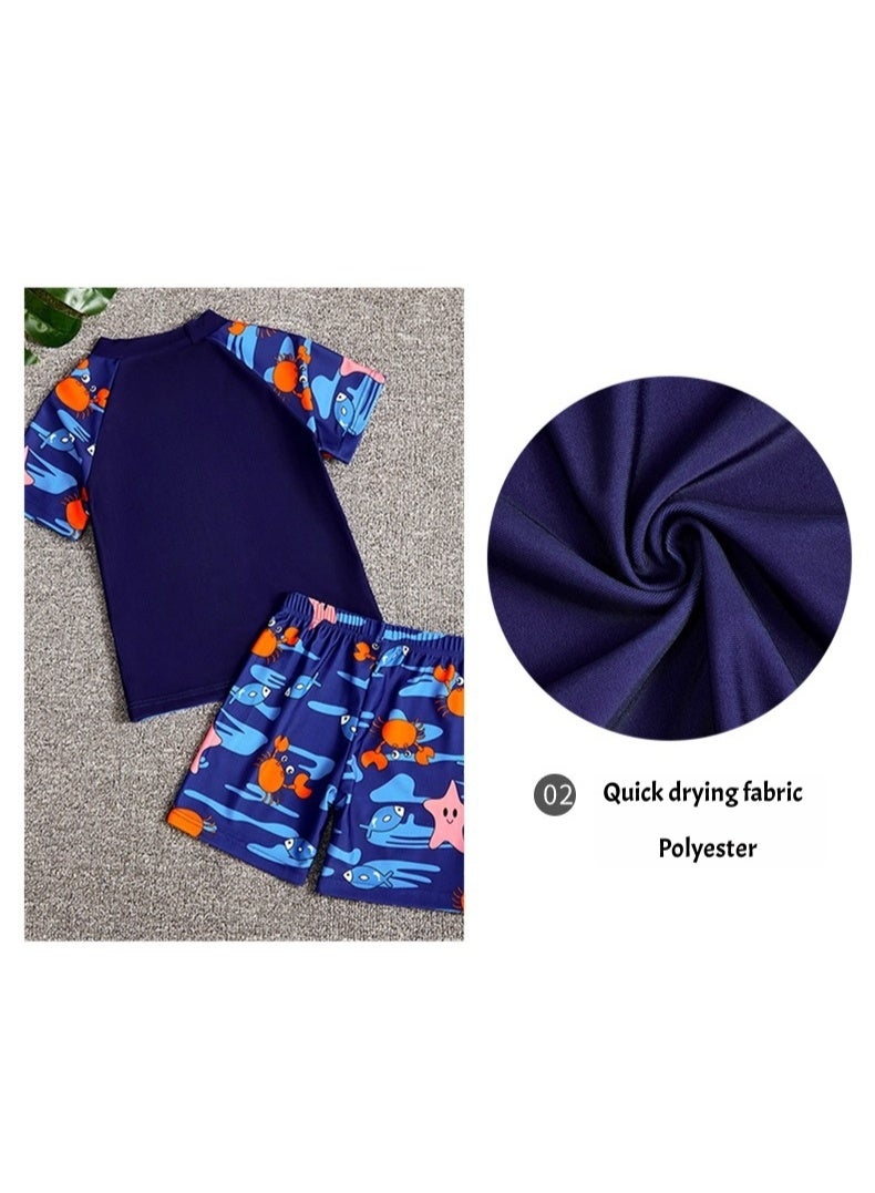 بينكساما ملابس السباحة 3 قطعة للأطفال,ملابس السباحة ذات الأكمام الطويل مع قبعات حماية الشمس للأولاد,ملابس السباحة التنفسية التي تنفس الرطوبة,ملابس السباحة للتجفيف السريع للتزلج على الشاطئ الغوص السباحة - Image 3