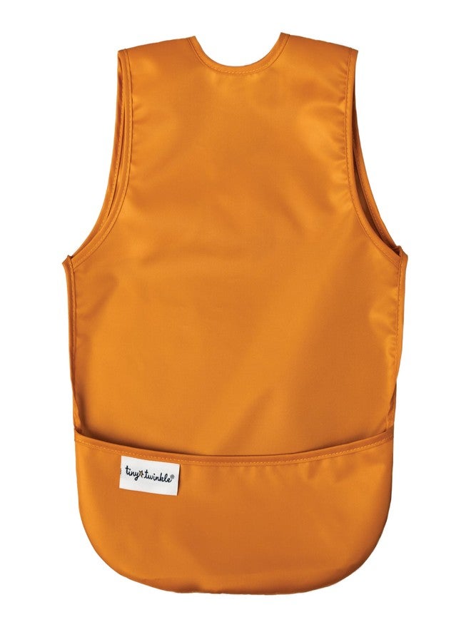 Tiny Twinkle Mess-Proof Apron Toddler Bibs w/Tug-Proof Closure, Baby Food Bibs, 2 Pack, Sand, Cinnamon, 6-24M - Image 5