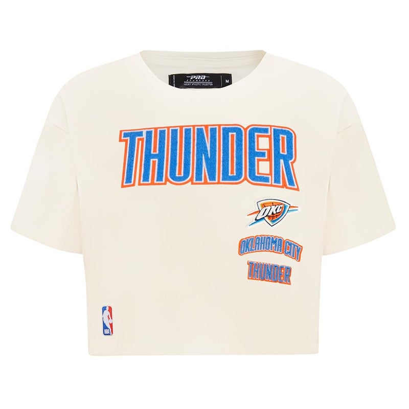 Pro Standard Womens NBA Oklahoma City Thunder Retro Classics S/S Boxy TEE Eggshell L - Image 1