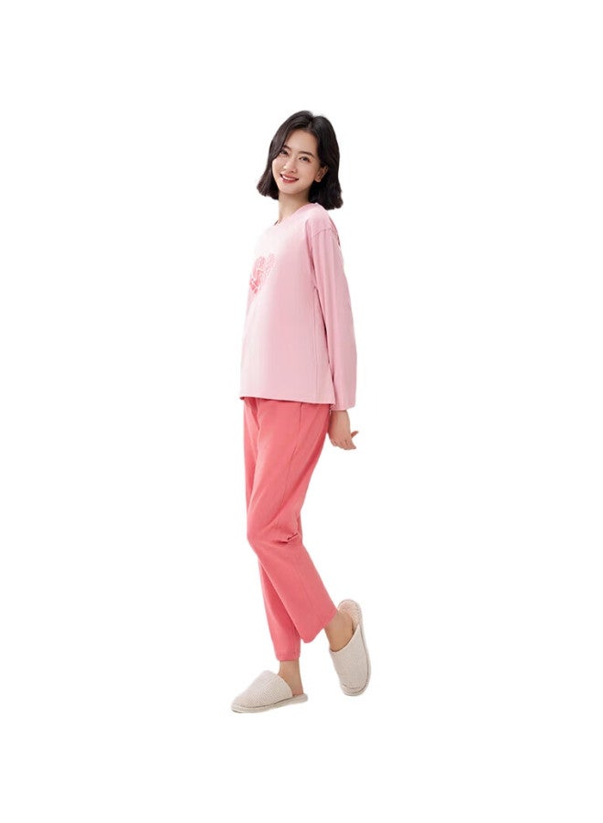 THREEGUN [Zhimeng Series] Spring And Summer Women'S Pajamas, Pure Cotton, Anti-Mite, 100% Cotton, Long-Sleeve Pullover Loungewear - Image 1