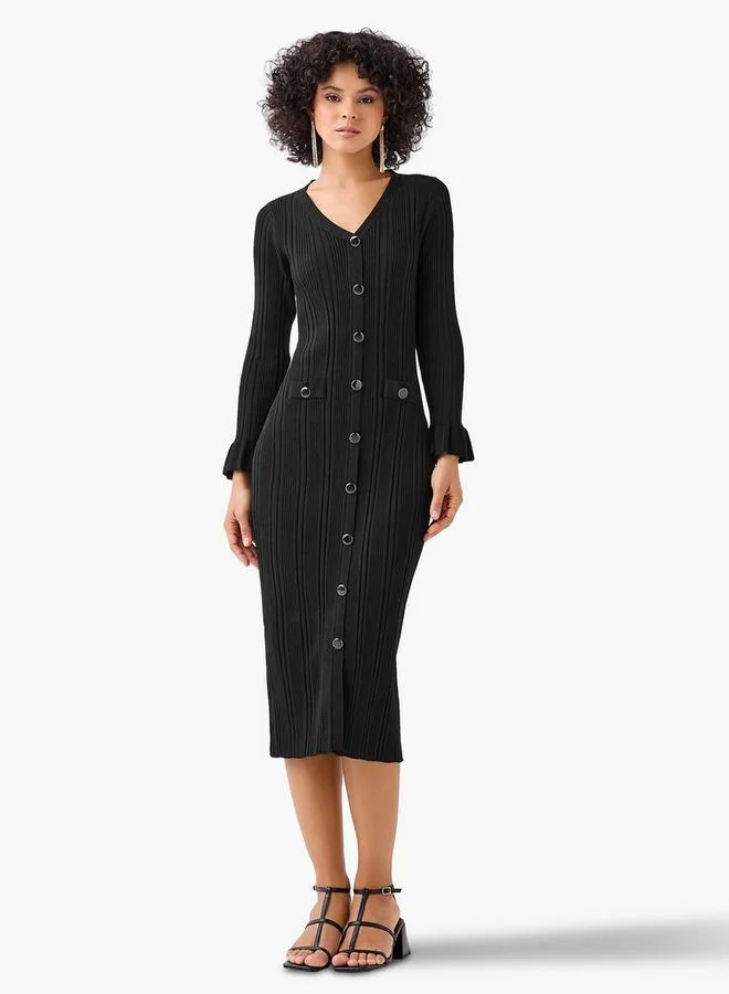 تواكستريمز 2Xtremz Bodycon Midi Dress with V-neck