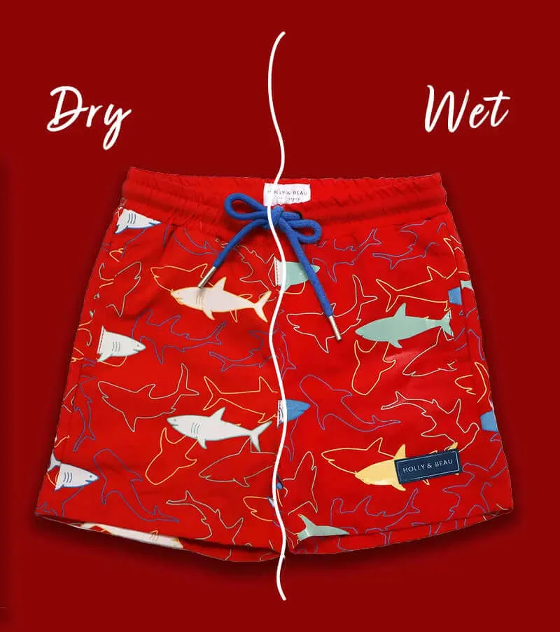 هولي وبو Boys shark colour changing swim shorts