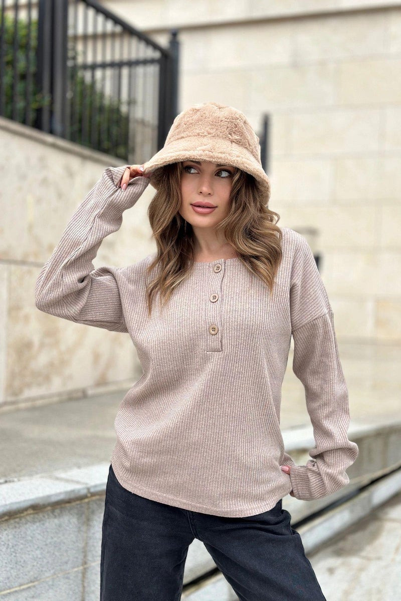 Weshaya سويت شيرت نسائي من المنك - Image 5