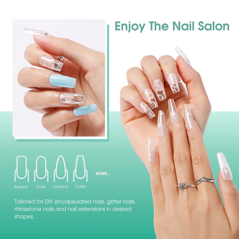 ROSALIND 2 oz Clear Poly Nail Gel - Professional Nail Extension Gel for Long Lasting DIY & Salon Nails, Quick Dry UV/LED Light Cured Transparent Builder Clear Gels Base - Image 3