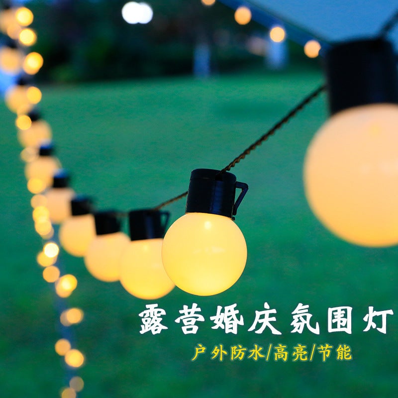 Cross-border hot sale LED large ball light string outdoor decoration camping light male and female plug waterproof light string camping String Light - Image 2