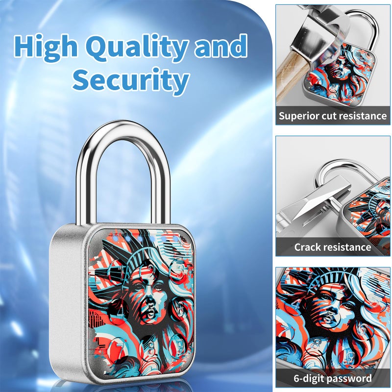 SURPN Combination Lock  Combination Lock For Locker  Locker Lock & Gym Locker Lock - High Security  Easy To Use For Gym  School  Travel  Outdoor (Patriotic Liberty) - Image 4