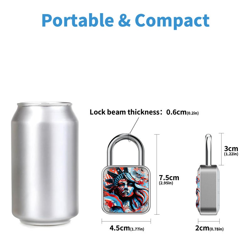 SURPN Combination Lock  Combination Lock For Locker  Locker Lock & Gym Locker Lock - High Security  Easy To Use For Gym  School  Travel  Outdoor (Patriotic Liberty) - Image 5