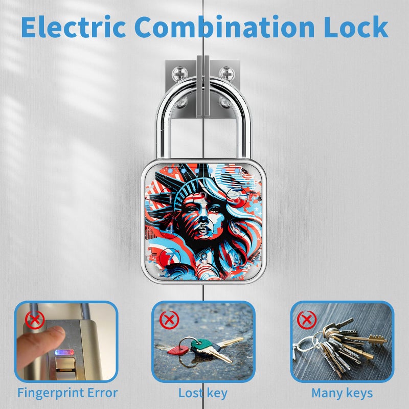 SURPN Combination Lock  Combination Lock For Locker  Locker Lock & Gym Locker Lock - High Security  Easy To Use For Gym  School  Travel  Outdoor (Patriotic Liberty) - Image 3
