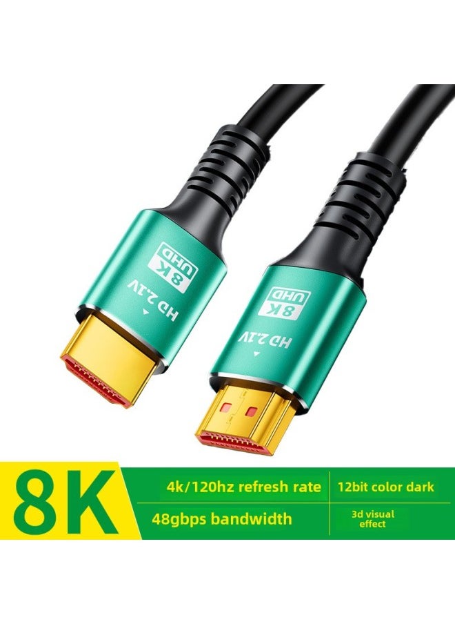 ماركة غير محددة كابل خط HDMI8K عالي الدقة 2.1 لشاشة التلفزيون والكمبيوتر وجهاز العرض وصندوق الاستقبال بالجملة - اللون: HDMI2.1 [فائق الدقة 8K] ألعاب رياضية إلكترونية نسخة من سبائك الألومنيوم وحقيبة صدفية خضراء - طول الخط: 1 متر  - Image 5