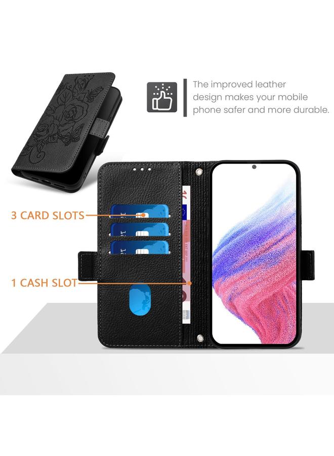 Zaboon Case For Infinix Smart 8 Plus / 8 Pro / T8 Plus Embossed Rose RFID Anti-theft Leather Phone Case - Image 4