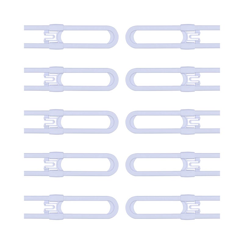 OKEFAN Sliding Cabinet Child Safety Locks - OKEFAN Baby Proofing Cabinet Lock Cupboard Latches for Kids on Closet Door Knobs Handles Pulls No Drill (10, White) - Image 1