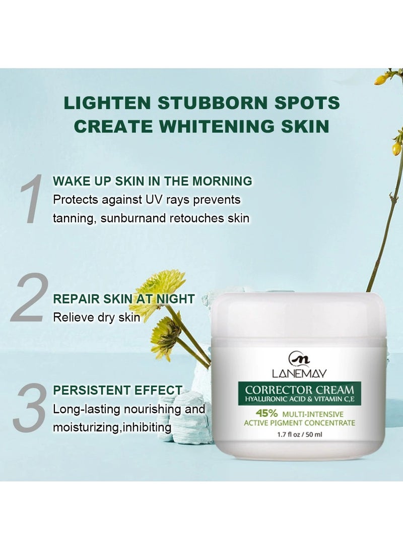 LANEMAY Melanin Correcting Herbal Whitening Cream Brightening Spot Fading Even Skin Tone Moisturizing Face Cream - Image 3